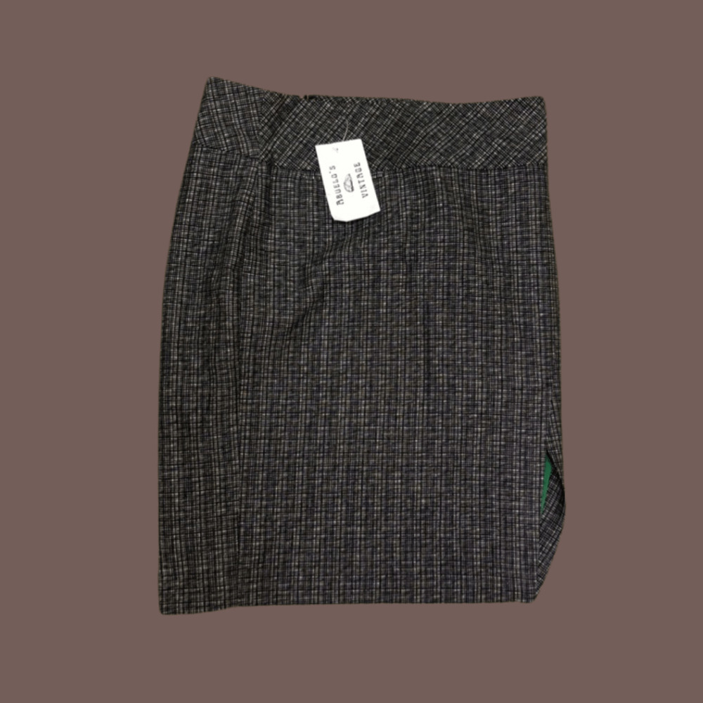 Express Plaid Mini Skirt | Tweed Black | Size 0 | Vintage